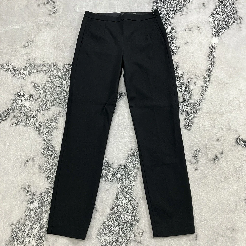 J.Crew Martie‎ Black Slim Ankle Pants Women's Size 2 Tall Career Work Stretch